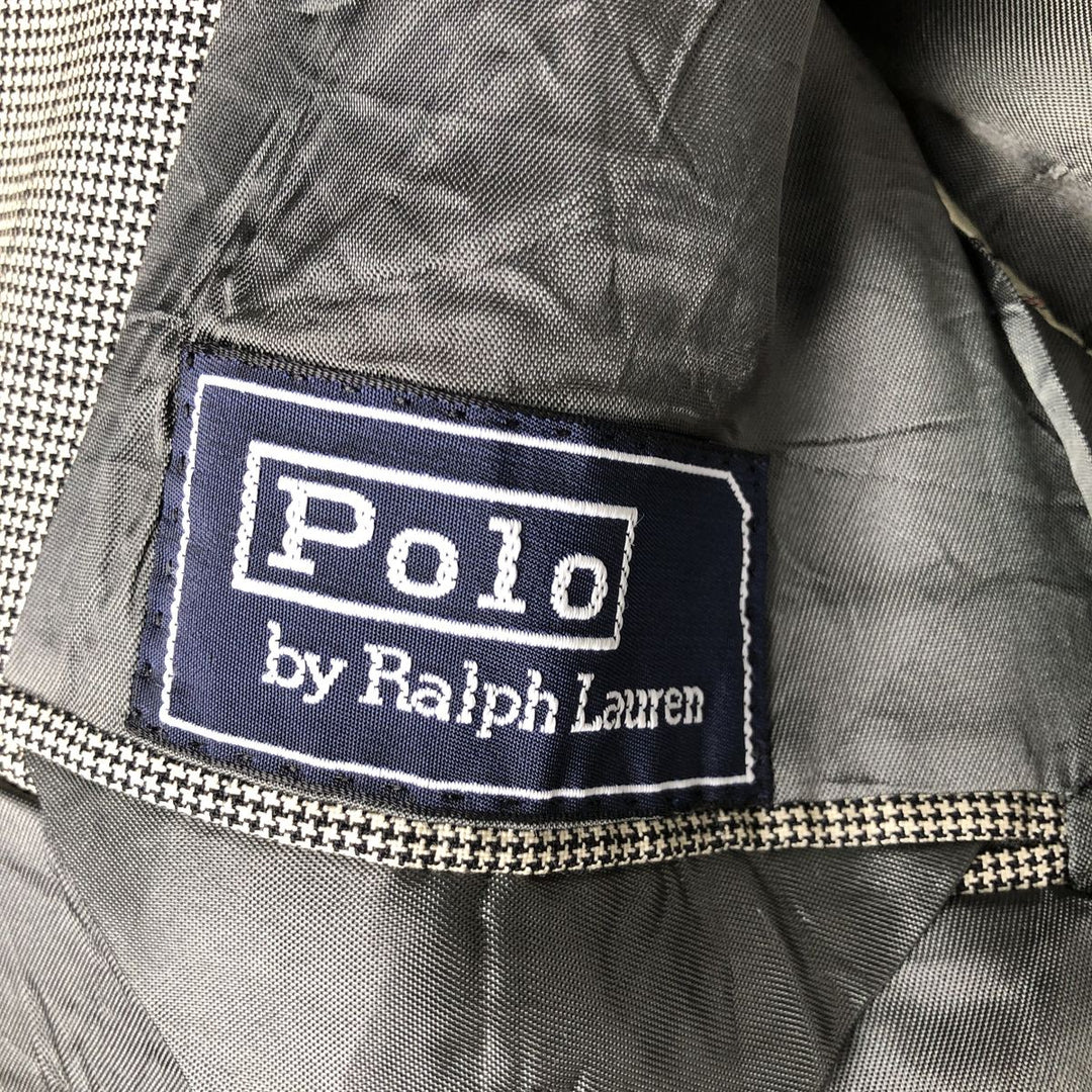 1990'S Ralph Lauren POLO by Ralph Lauren Check Pattern Wool Tailored Jacket, Made in USA, Men's Size M (approx.), Vintage unclear black type Vintage Second Hand