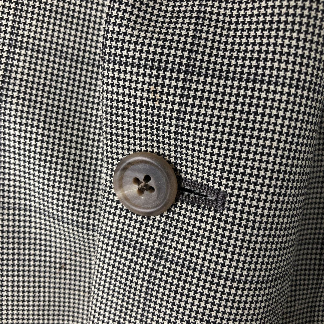 1990'S Ralph Lauren POLO by Ralph Lauren Check Pattern Wool Tailored Jacket, Made in USA, Men's Size M (approx.), Vintage unclear black type Vintage Second Hand