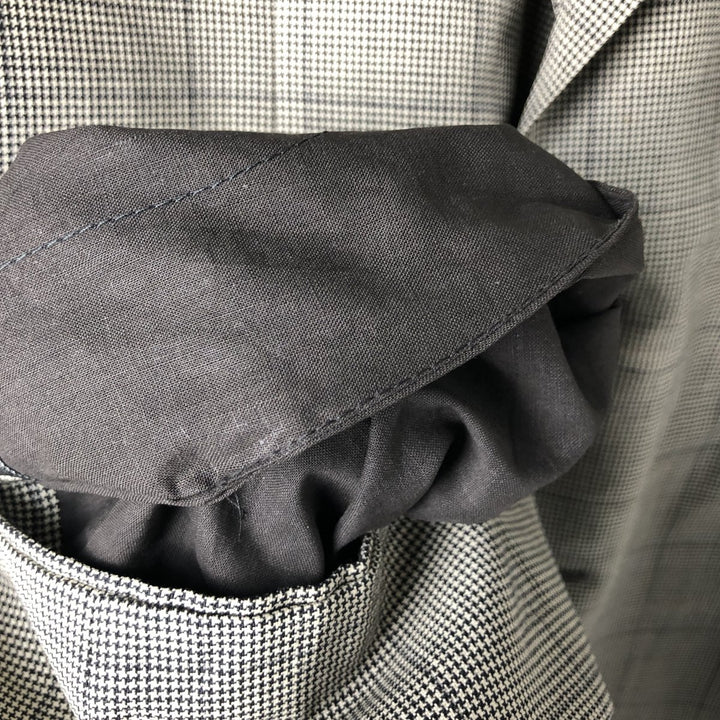 1990'S Ralph Lauren POLO by Ralph Lauren Check Pattern Wool Tailored Jacket, Made in USA, Men's Size M (approx.), Vintage unclear black type Vintage Second Hand
