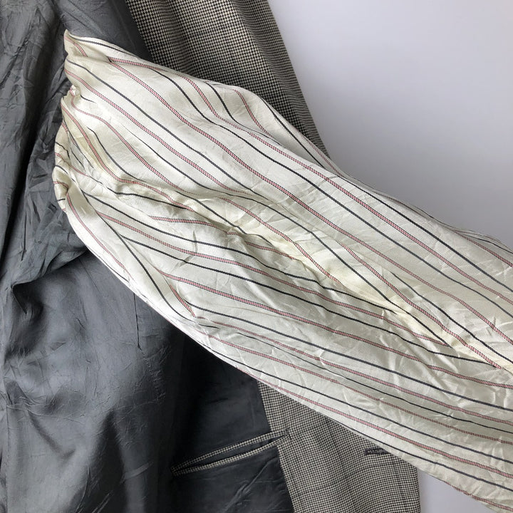 1990'S Ralph Lauren POLO by Ralph Lauren Check Pattern Wool Tailored Jacket, Made in USA, Men's Size M (approx.), Vintage unclear black type Vintage Second Hand
