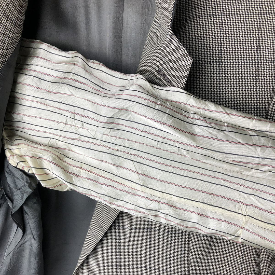 1990'S Ralph Lauren POLO by Ralph Lauren Check Pattern Wool Tailored Jacket, Made in USA, Men's Size M (approx.), Vintage unclear black type Vintage Second Hand