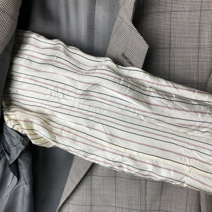 1990'S Ralph Lauren POLO by Ralph Lauren Check Pattern Wool Tailored Jacket, Made in USA, Men's Size M (approx.), Vintage unclear black type Vintage Second Hand