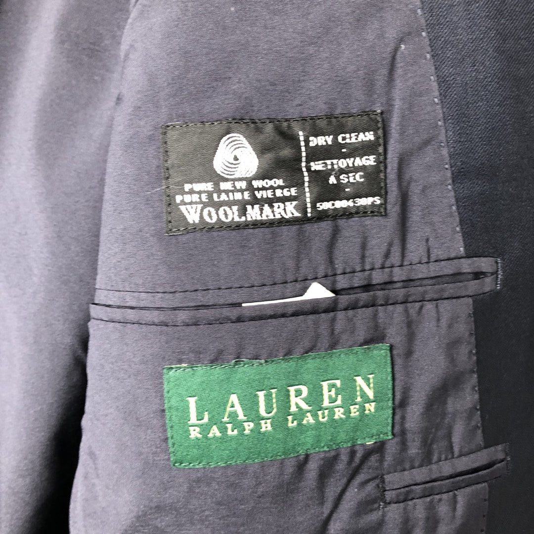 Ralph Lauren LAUREN Navy blazer, tailored jacket, men's size M wool navy blue type Vintage Second Hand
