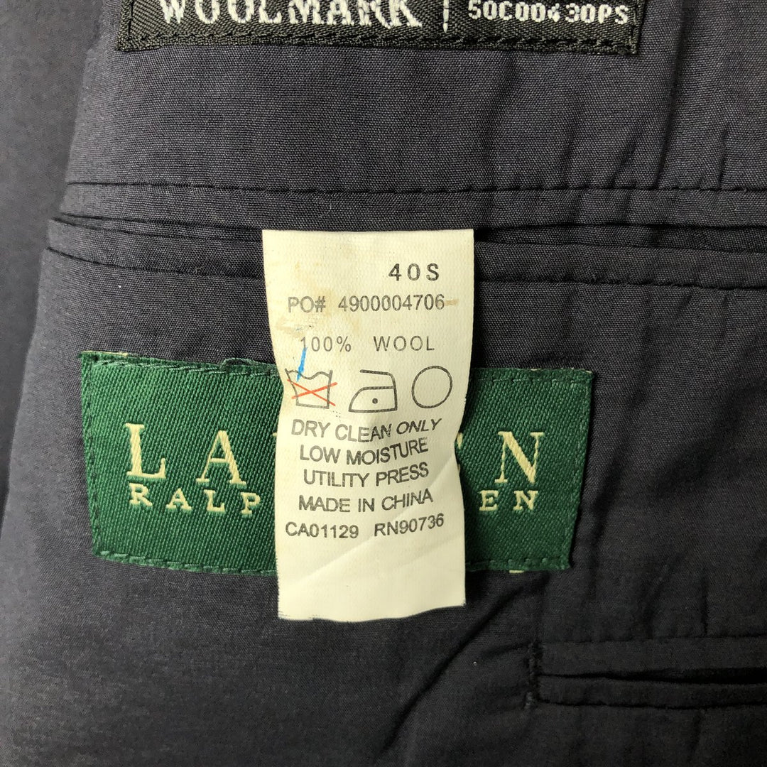 Ralph Lauren LAUREN Navy blazer, tailored jacket, men's size M wool navy blue type Vintage Second Hand