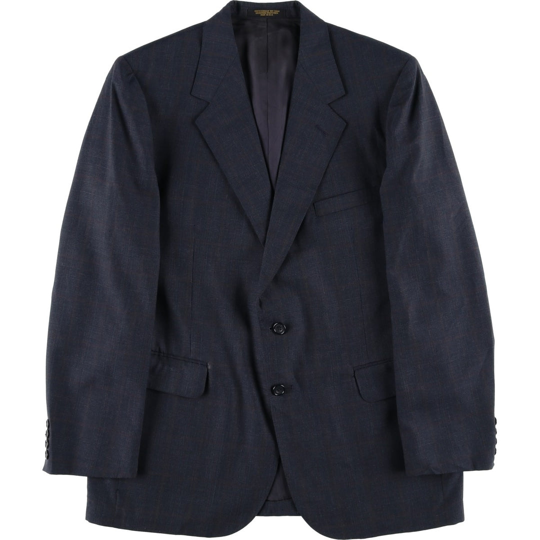 Evan Picone Check Pattern Tailored Jacket, Made in USA, Men's Size Medium unclear navy blue type Vintage Second Hand
