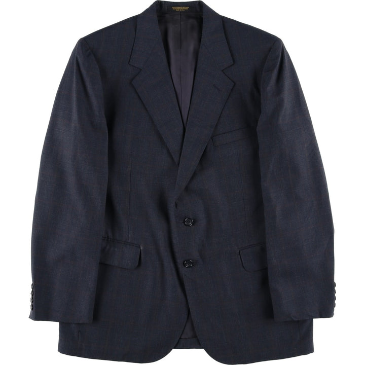 Evan Picone Check Pattern Tailored Jacket, Made in USA, Men's Size Medium unclear navy blue type Vintage Second Hand