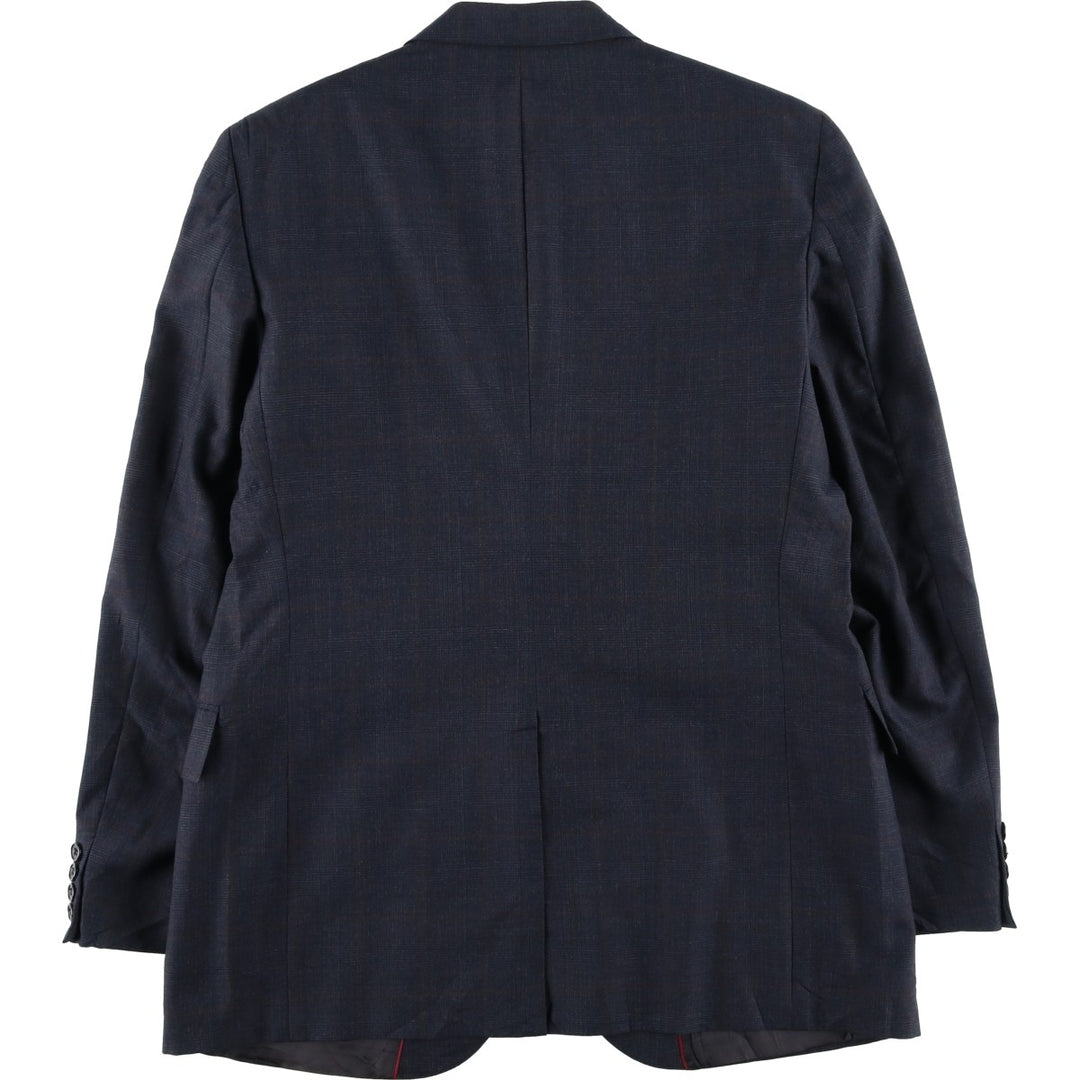 Evan Picone Check Pattern Tailored Jacket, Made in USA, Men's Size Medium unclear navy blue type Vintage Second Hand