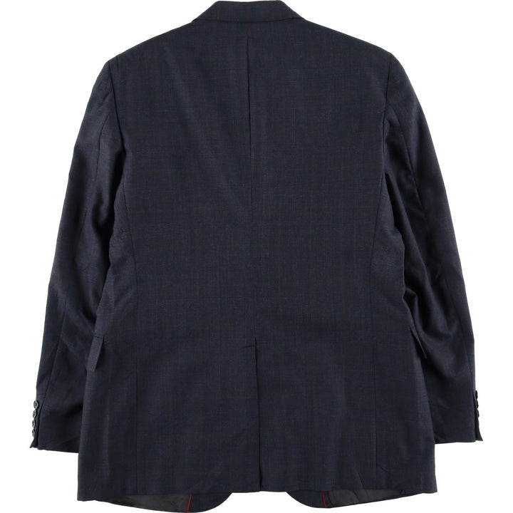 Evan Picone Check Pattern Tailored Jacket, Made in USA, Men's Size Medium unclear navy blue type Vintage Second Hand