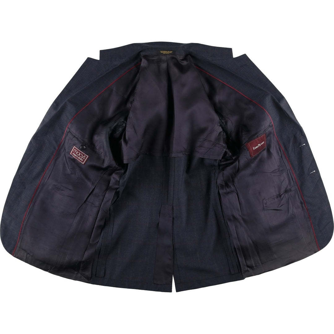 Evan Picone Check Pattern Tailored Jacket, Made in USA, Men's Size Medium unclear navy blue type Vintage Second Hand