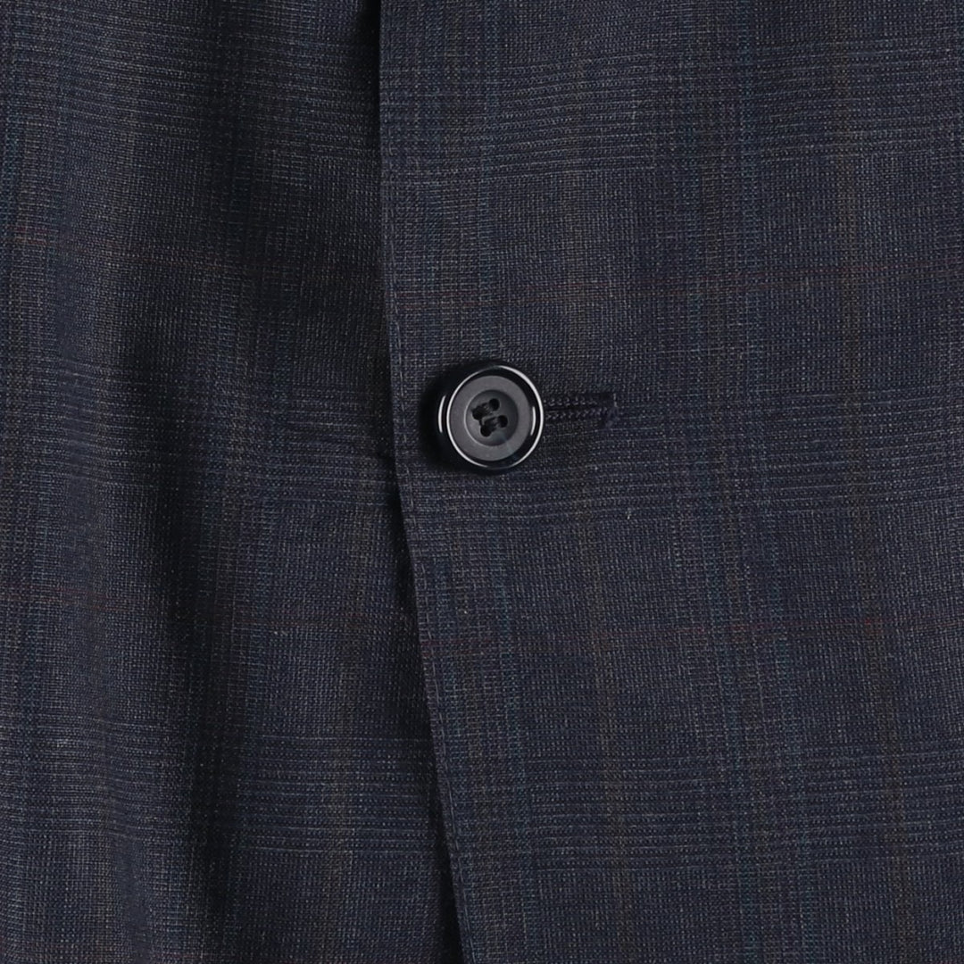 Evan Picone Check Pattern Tailored Jacket, Made in USA, Men's Size Medium unclear navy blue type Vintage Second Hand