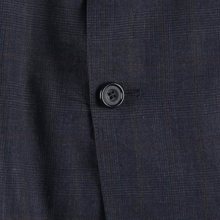 Evan Picone Check Pattern Tailored Jacket, Made in USA, Men's Size Medium unclear navy blue type Vintage Second Hand