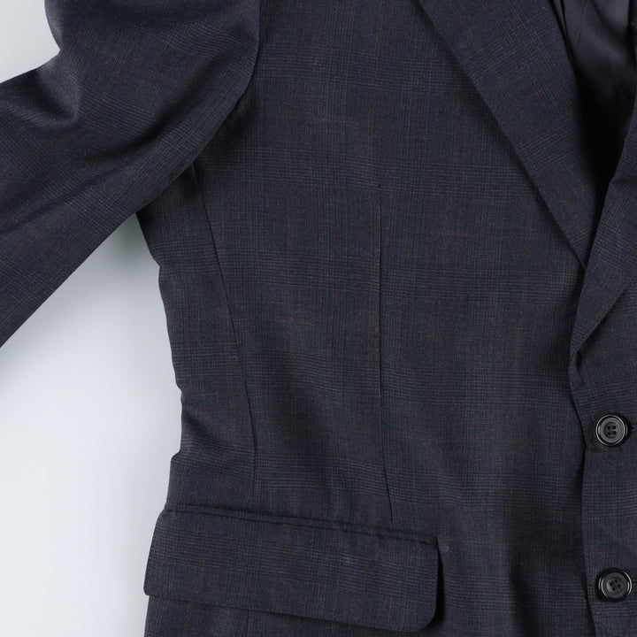 Evan Picone Check Pattern Tailored Jacket, Made in USA, Men's Size Medium unclear navy blue type Vintage Second Hand