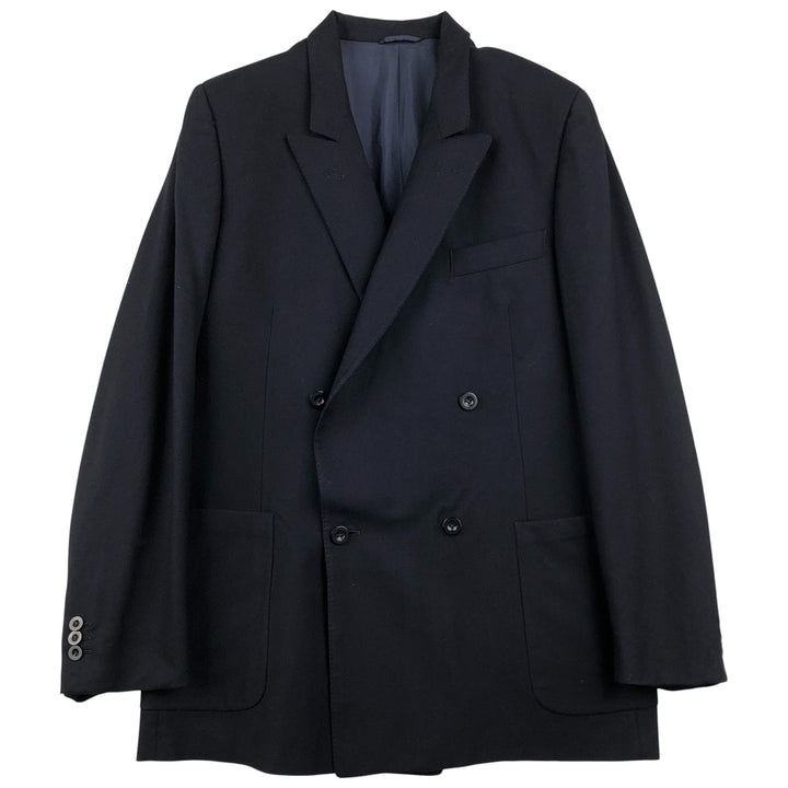 NINO CERRUTI double-breasted peak lapel wool tailored jacket, made in Italy, men's size M wool black type Vintage Second Hand