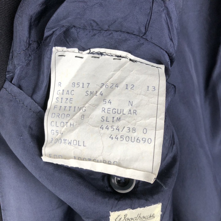 NINO CERRUTI double-breasted peak lapel wool tailored jacket, made in Italy, men's size M wool black type Vintage Second Hand