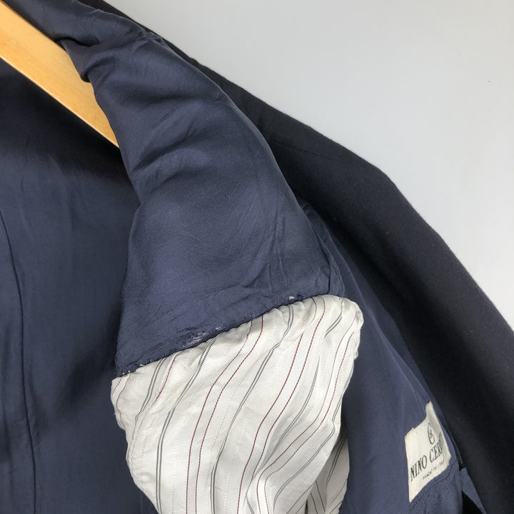NINO CERRUTI double-breasted peak lapel wool tailored jacket, made in Italy, men's size M wool black type Vintage Second Hand