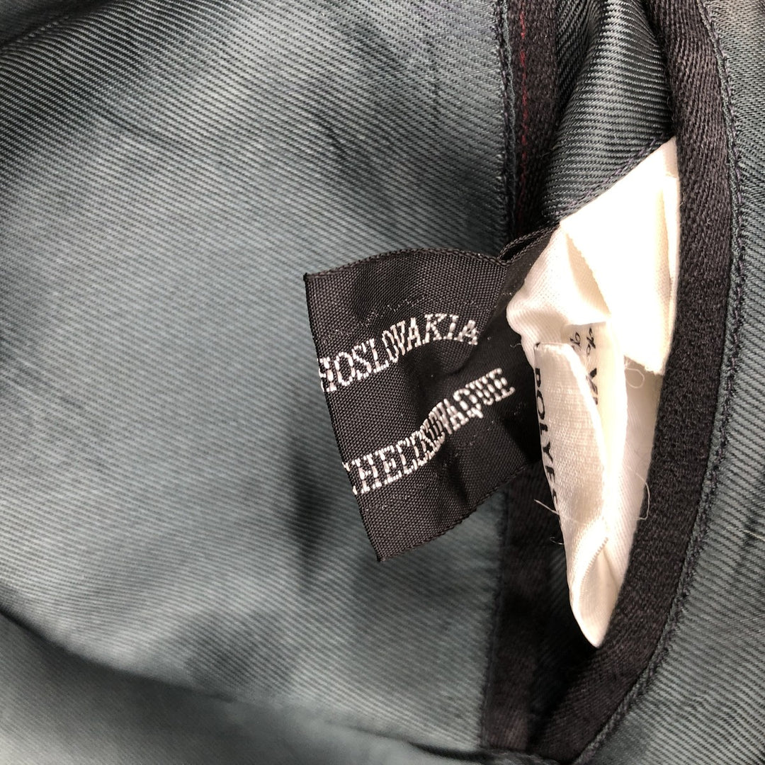 Vintage TIVOLI striped pattern double-breasted peak lapel wool tailored jacket, men's size M wool black type Vintage Second Hand