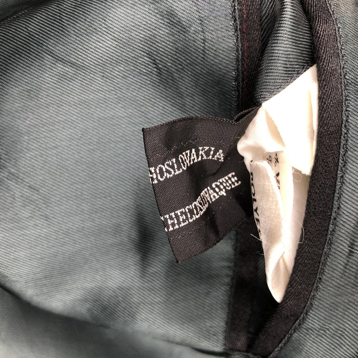 Vintage TIVOLI striped pattern double-breasted peak lapel wool tailored jacket, men's size M wool black type Vintage Second Hand