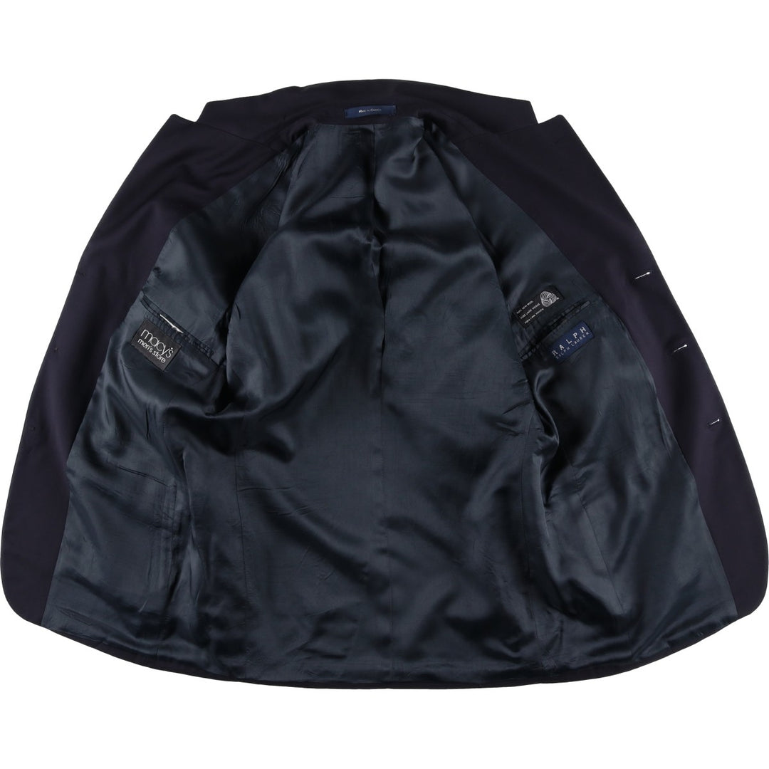 Ralph Lauren wool tailored jacket, made in Canada, men's size L equivalent. wool navy blue type Vintage Second Hand