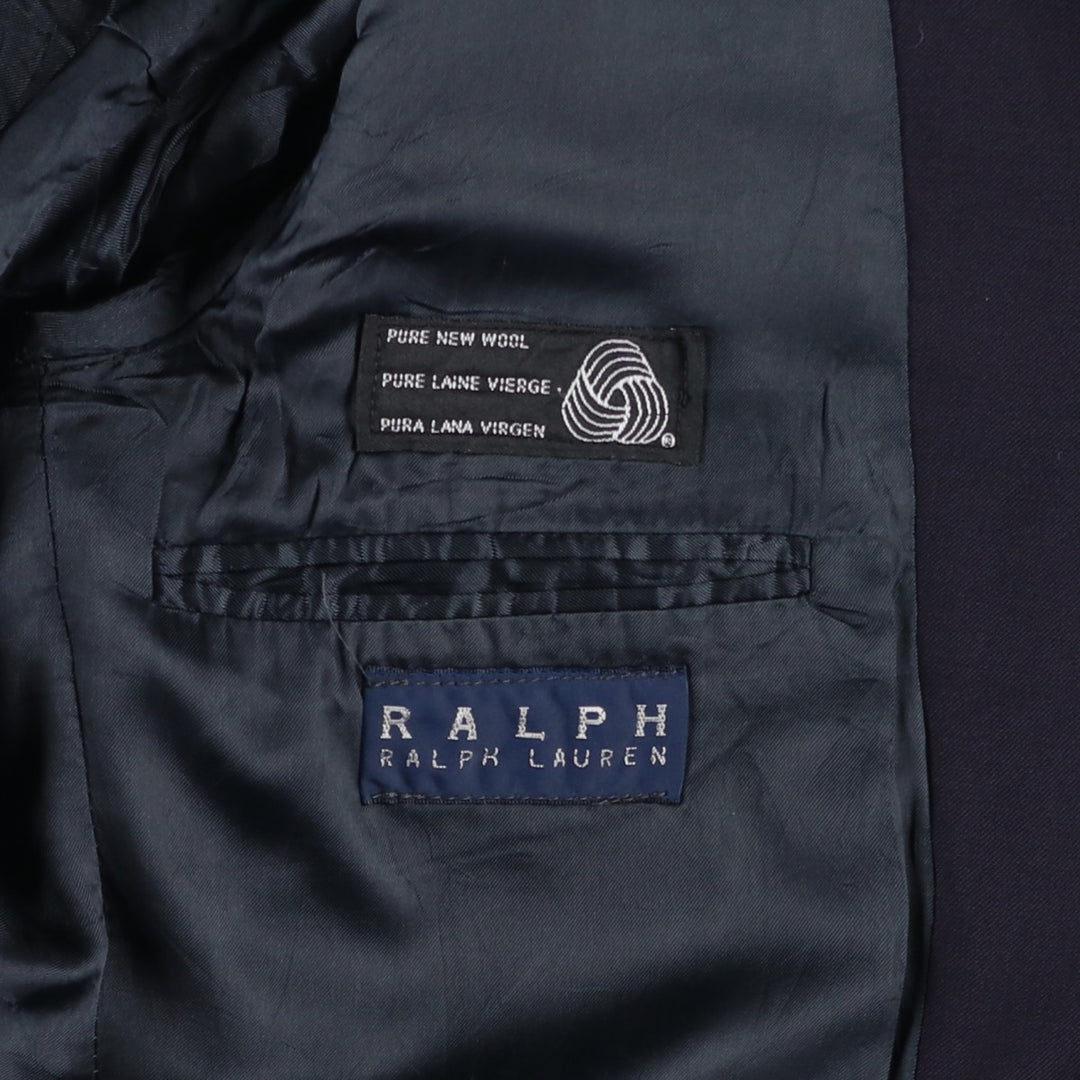 Ralph Lauren wool tailored jacket, made in Canada, men's size L equivalent. wool navy blue type Vintage Second Hand