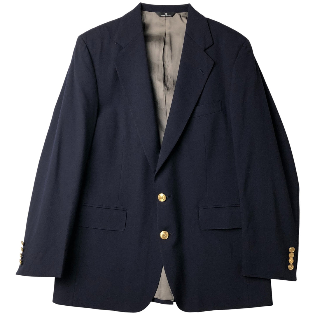 1990'S Ralph Lauren POLO UNIVERSITY CLUB Navy Blazer Tailored Jacket, Made in USA, Men's Size M (Equivalent), Vintage wool navy blue type Vintage Second Hand