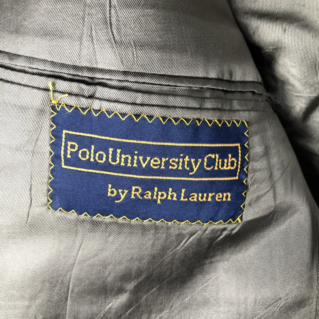 1990'S Ralph Lauren POLO UNIVERSITY CLUB Navy Blazer Tailored Jacket, Made in USA, Men's Size M (Equivalent), Vintage wool navy blue type Vintage Second Hand