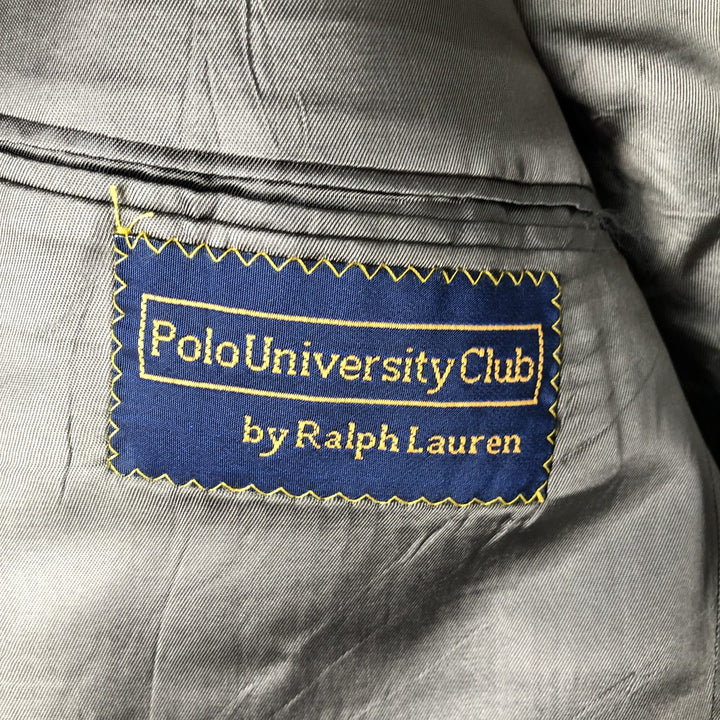 1990'S Ralph Lauren POLO UNIVERSITY CLUB Navy Blazer Tailored Jacket, Made in USA, Men's Size M (Equivalent), Vintage wool navy blue type Vintage Second Hand
