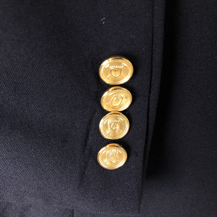 1990'S Ralph Lauren POLO UNIVERSITY CLUB Navy Blazer Tailored Jacket, Made in USA, Men's Size M (Equivalent), Vintage wool navy blue type Vintage Second Hand