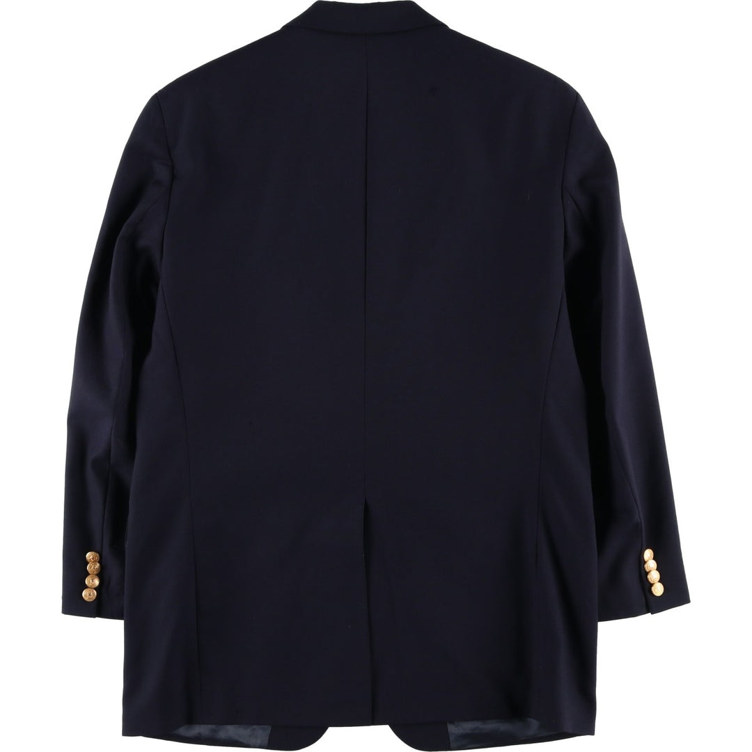 80s-90'S Ralph Lauren POLO UNIVERSITY CLUB navy blazer/tailored jacket, made in Canada, men's size M equivalent. wool navy blue type Vintage Second Hand