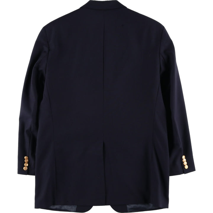 80s-90'S Ralph Lauren POLO UNIVERSITY CLUB navy blazer/tailored jacket, made in Canada, men's size M equivalent. wool navy blue type Vintage Second Hand