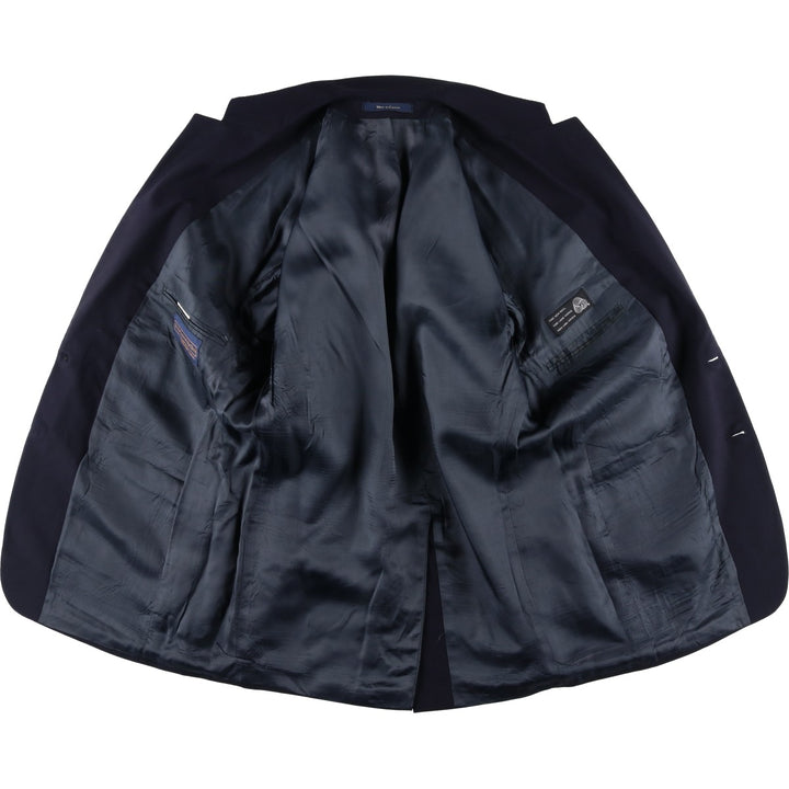 80s-90'S Ralph Lauren POLO UNIVERSITY CLUB navy blazer/tailored jacket, made in Canada, men's size M equivalent. wool navy blue type Vintage Second Hand