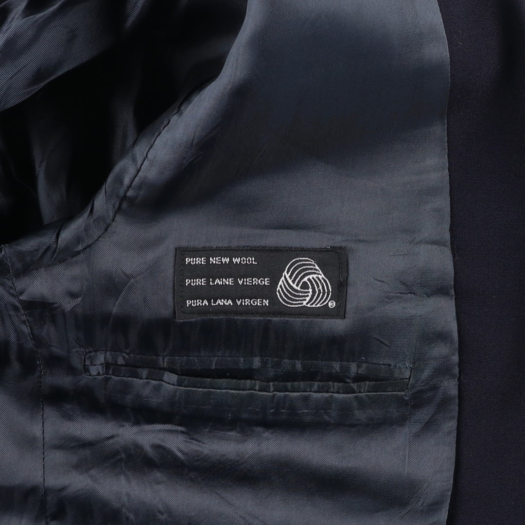 80s-90'S Ralph Lauren POLO UNIVERSITY CLUB navy blazer/tailored jacket, made in Canada, men's size M equivalent. wool navy blue type Vintage Second Hand