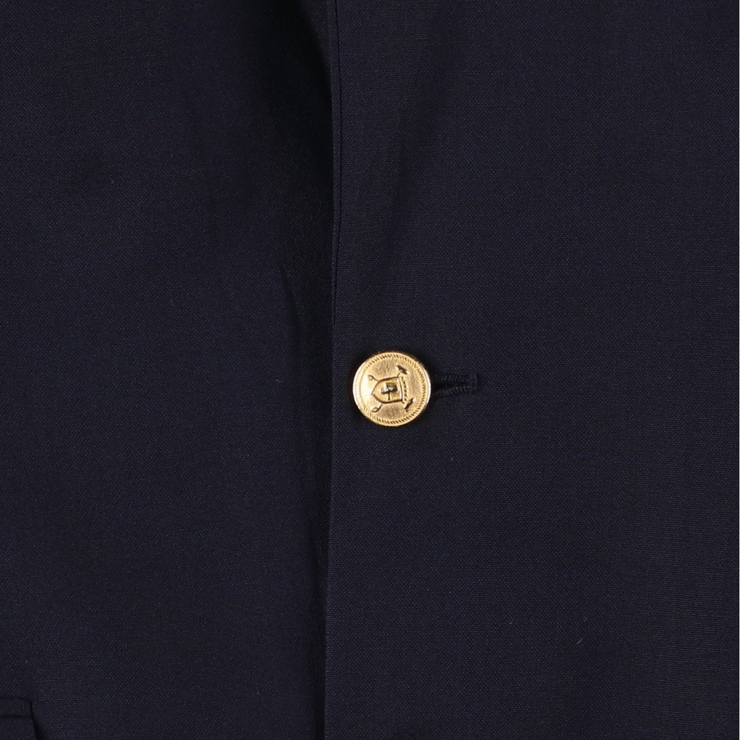 80s-90'S Ralph Lauren POLO UNIVERSITY CLUB navy blazer/tailored jacket, made in Canada, men's size M equivalent. wool navy blue type Vintage Second Hand