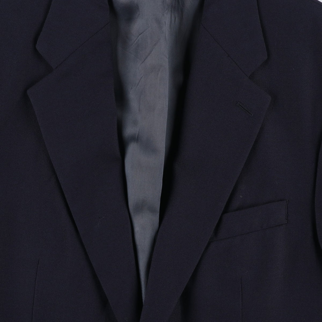 80s-90'S Ralph Lauren POLO UNIVERSITY CLUB navy blazer/tailored jacket, made in Canada, men's size M equivalent. wool navy blue type Vintage Second Hand
