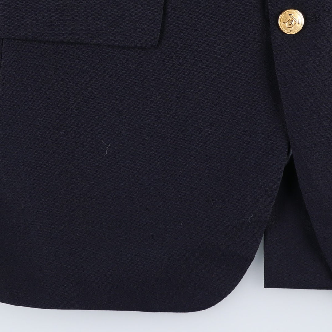 80s-90'S Ralph Lauren POLO UNIVERSITY CLUB navy blazer/tailored jacket, made in Canada, men's size M equivalent. wool navy blue type Vintage Second Hand