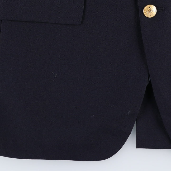 80s-90'S Ralph Lauren POLO UNIVERSITY CLUB navy blazer/tailored jacket, made in Canada, men's size M equivalent. wool navy blue type Vintage Second Hand
