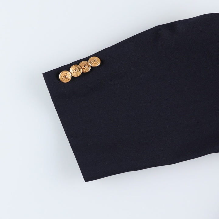 80s-90'S Ralph Lauren POLO UNIVERSITY CLUB navy blazer/tailored jacket, made in Canada, men's size M equivalent. wool navy blue type Vintage Second Hand