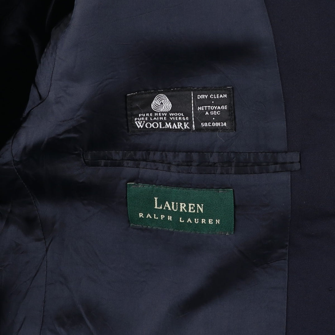 Ralph Lauren LAUREN Navy Blazer Tailored Jacket, Made in Canada, Men's Size M (approx.) wool navy blue type Vintage Second Hand