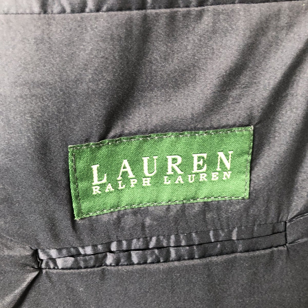 Ralph Lauren Lauren Striped Wool Tailored Jacket, Made in Canada, Men's Size M wool navy blue type Vintage Second Hand