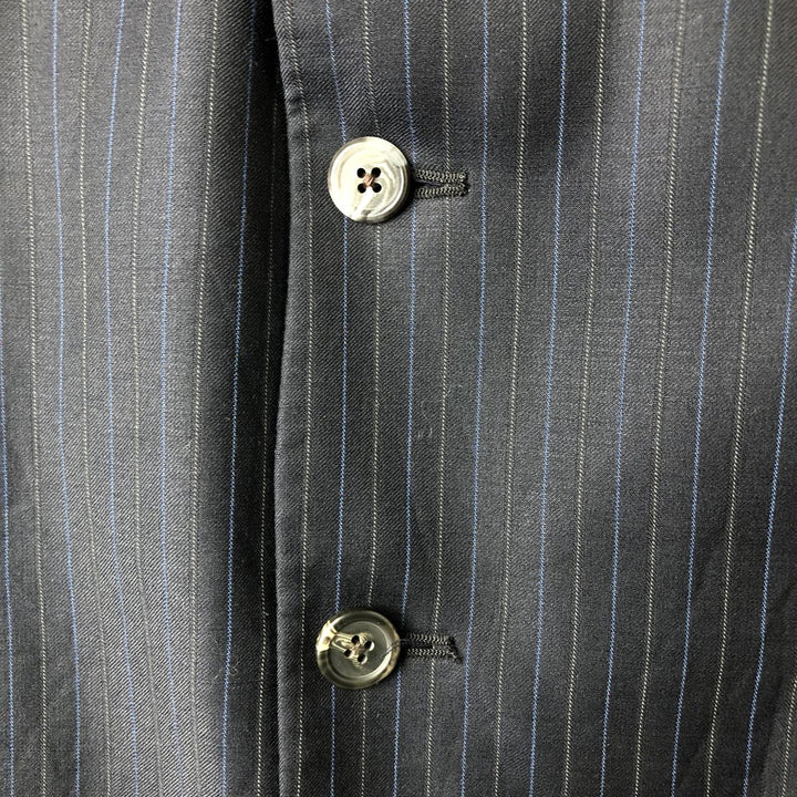 Ralph Lauren Lauren Striped Wool Tailored Jacket, Made in Canada, Men's Size M wool navy blue type Vintage Second Hand
