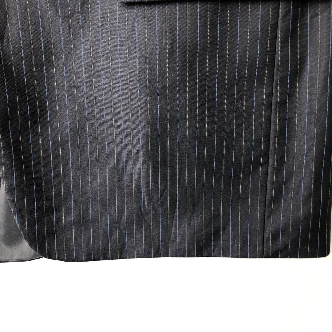 Ralph Lauren Lauren Striped Wool Tailored Jacket, Made in Canada, Men's Size M wool navy blue type Vintage Second Hand