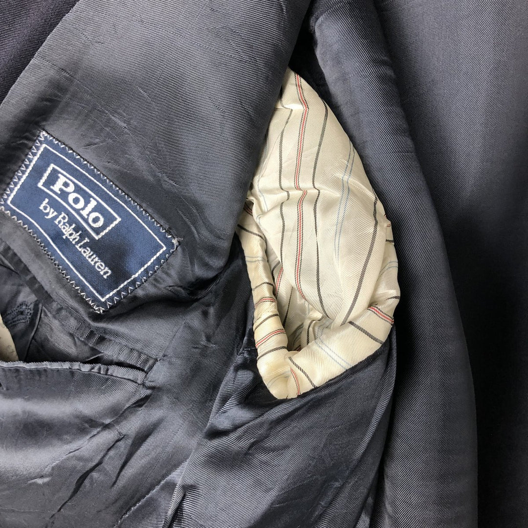 Ralph Lauren POLO by Ralph Lauren wool tailored jacket, made in Italy, men's size M equivalent. wool navy blue type Vintage Second Hand
