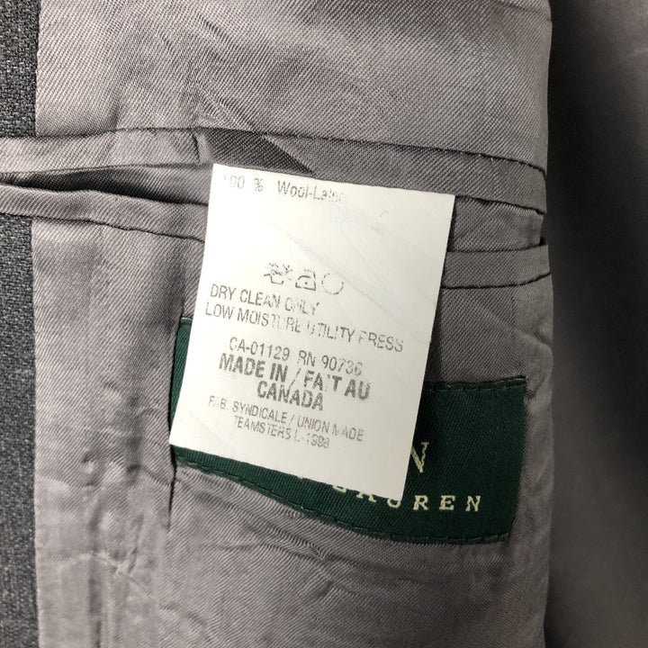 Ralph Lauren wool tailored jacket, made in Canada, men's size L equivalent. wool gray type Vintage Second Hand