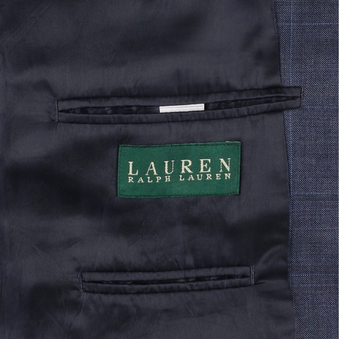 Ralph Lauren LAUREN Check Pattern Wool Tailored Jacket, Men's Size L (approx.) wool gray type Vintage Second Hand