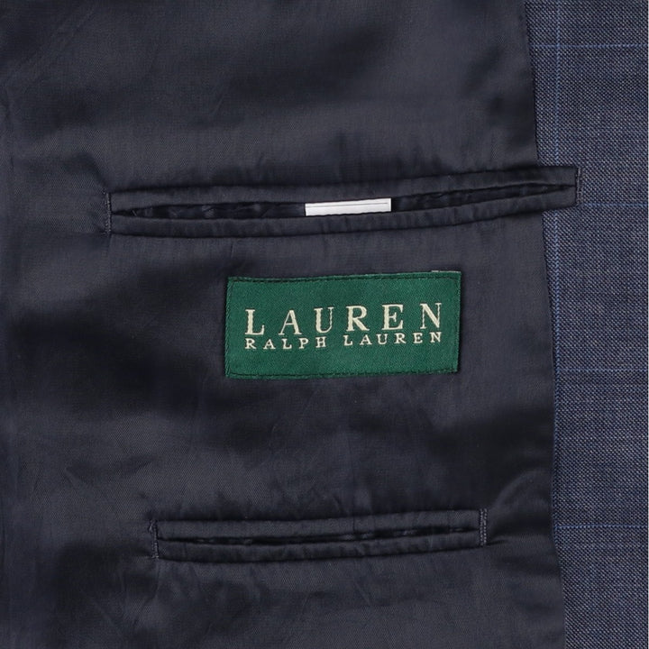 Ralph Lauren LAUREN Check Pattern Wool Tailored Jacket, Men's Size L (approx.) wool gray type Vintage Second Hand