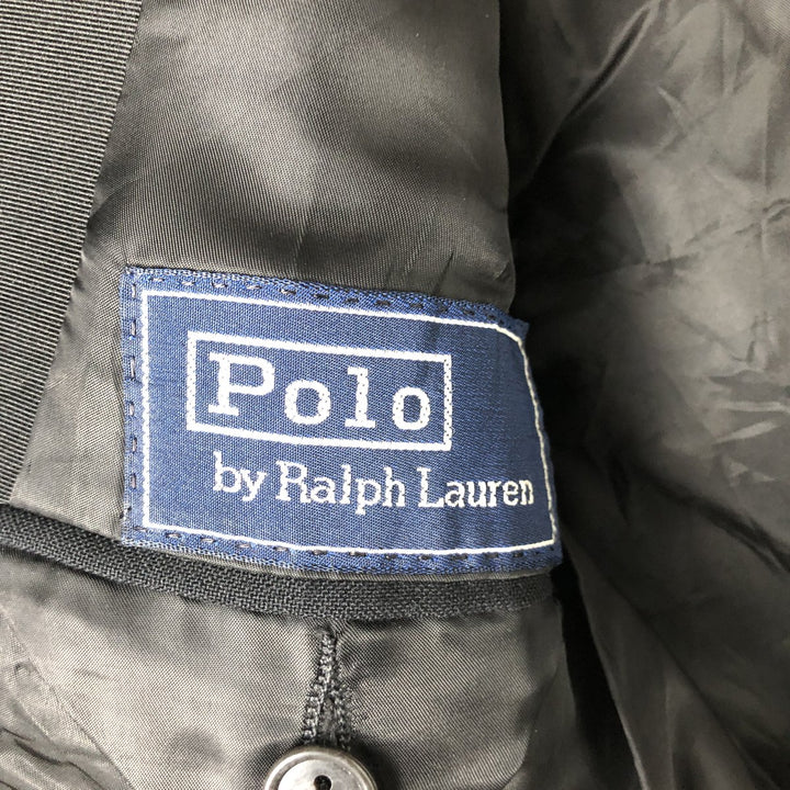 1990'S Ralph Lauren POLO by Ralph Lauren Peak Lapel Wool Tailored Jacket, Made in USA, Men's Size S (approx.) unclear black type Vintage Second Hand