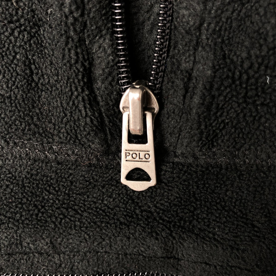 Ralph Lauren POLO SPORT Half-Zip Fleece Pullover, Men's Size Medium polyester black type Vintage Second Hand