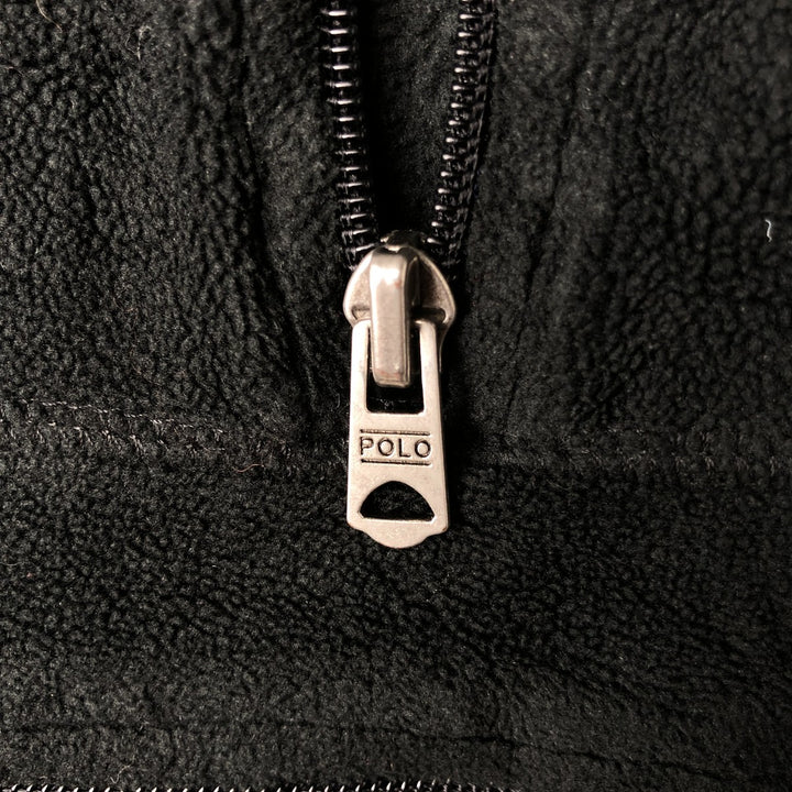 Ralph Lauren POLO SPORT Half-Zip Fleece Pullover, Men's Size Medium polyester black type Vintage Second Hand