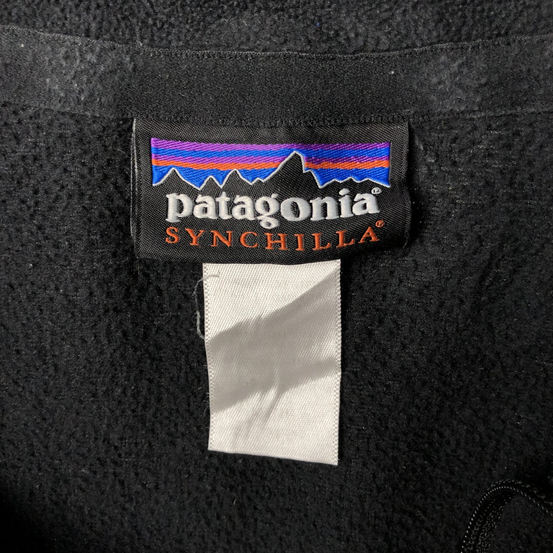 Patagonia Synchilla Half-Zip Fleece Pullover, Men's Size Medium polyester black type Vintage Second Hand