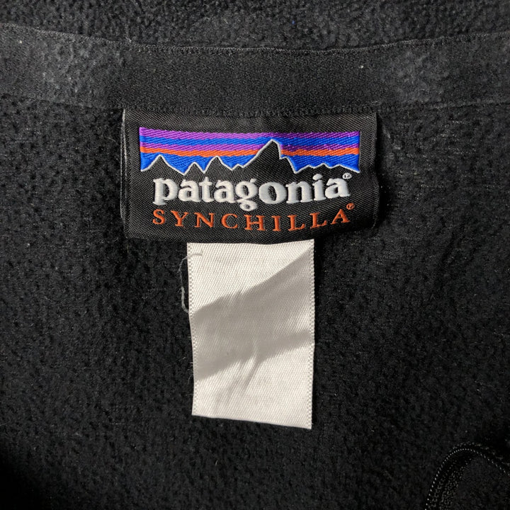 Patagonia Synchilla Half-Zip Fleece Pullover, Men's Size Medium polyester black type Vintage Second Hand