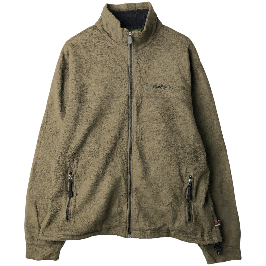 Vintage 90s-00'S Timberland fleece jacket, size M, men's polyester Khaki type Vintage Second Hand